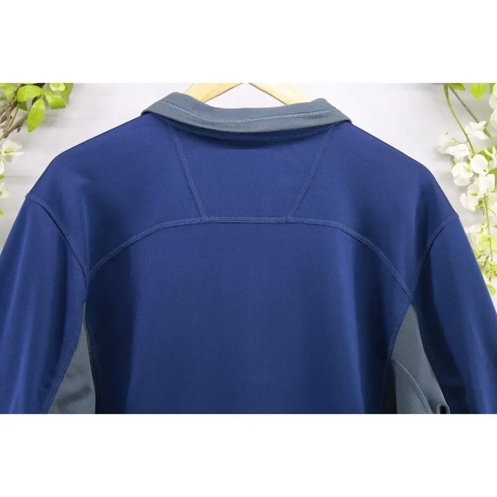 The North Face Men's Blue Gray Soft Shell Fleece Pullover 1/4 Zip Lightweight L